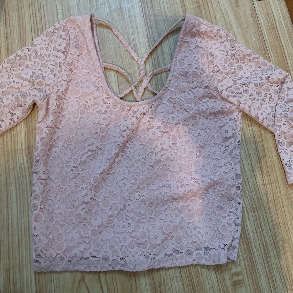 Long sleeve pink crop